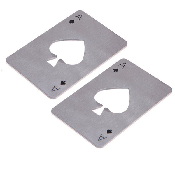 stainless steel poker card bottle opener